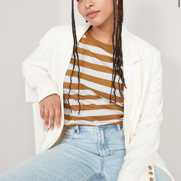 NWT OLD NAVY EveryWear Striped T-Shirt Color: Earth Brown Stripe - Picture 4 of 5